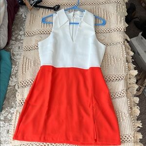 Amanda Uprichard sleeveless White and orange Dress